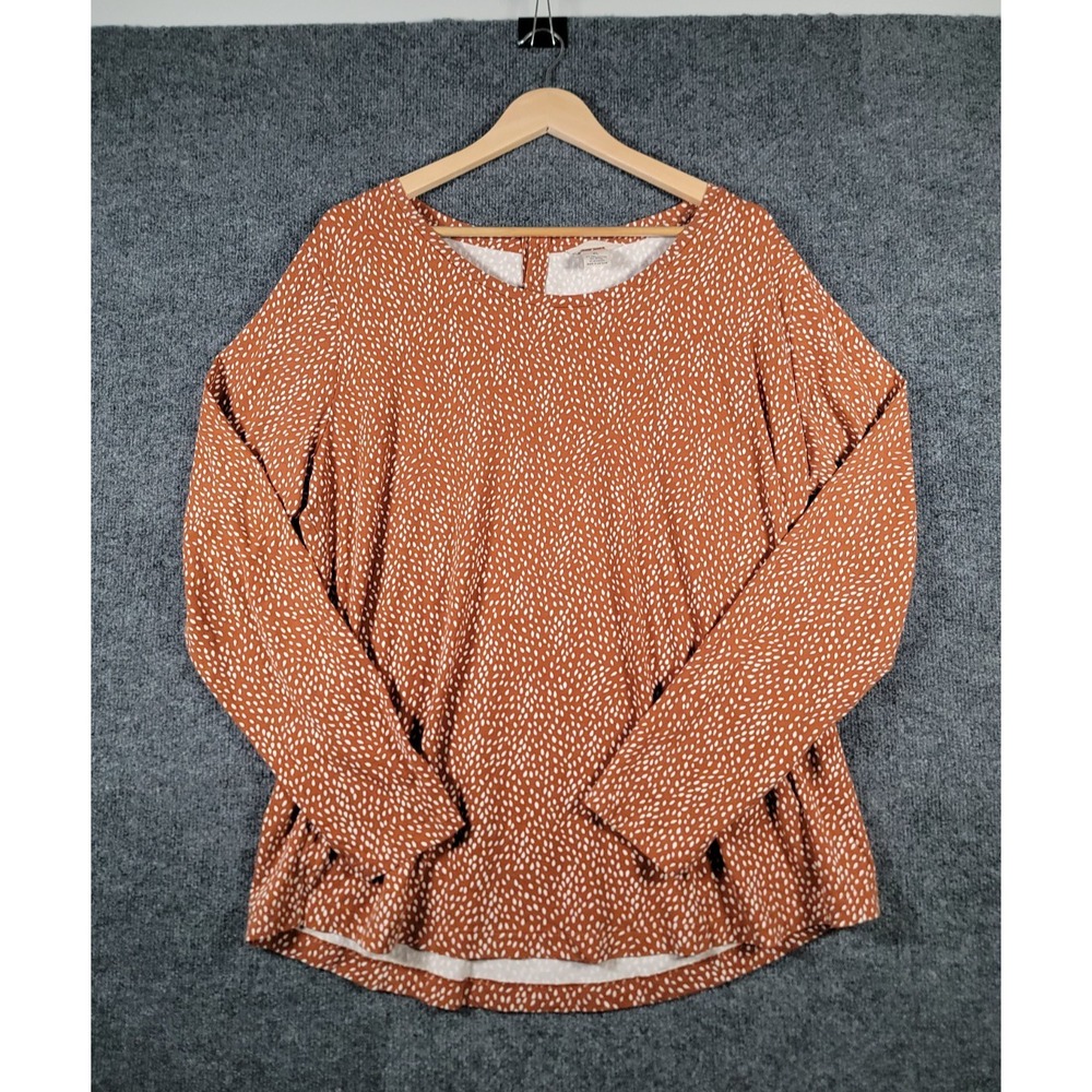 Duluth Trading Pima Cotton Willow Knit Button Back Shirt Womens XL Brown 20901